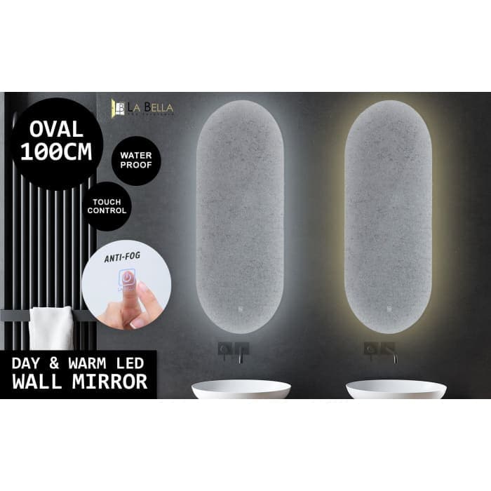 La Bella Led Wall Mirror Oval Touch Anti - fog Makeup Decor